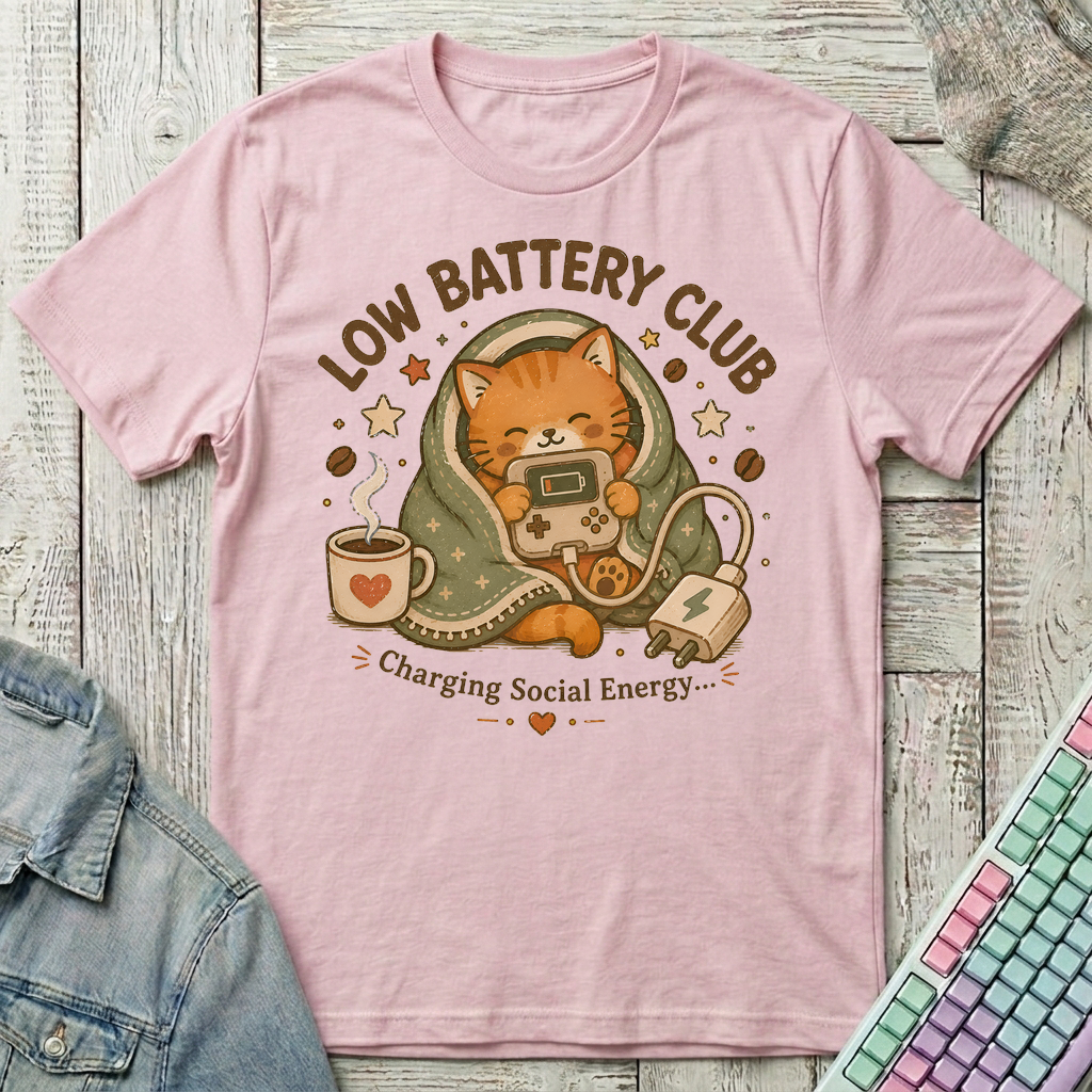 Low Battery Club T-Shirt - Low Battery Club_light_pink