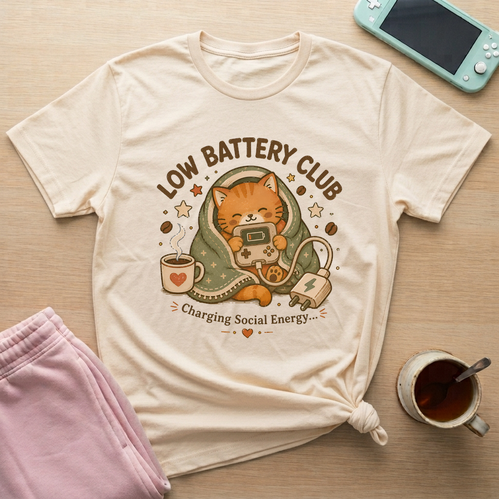 Low Battery Club T-Shirt - Low Battery Club_natural