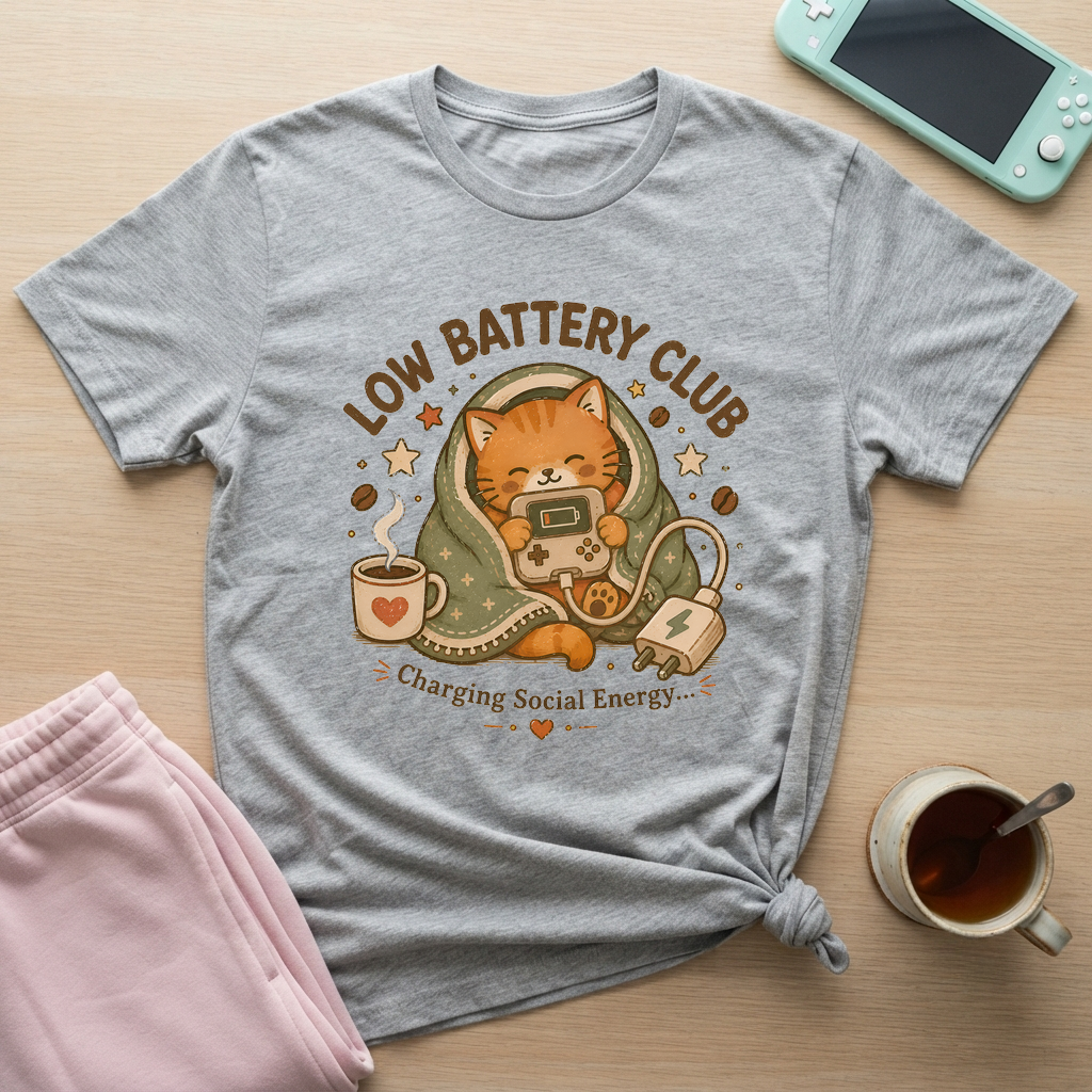 Low Battery Club T-Shirt - Low Battery Club_sport_grey