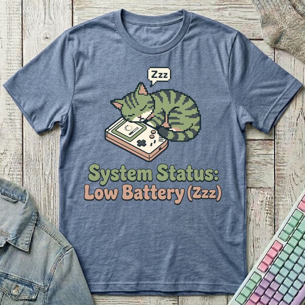 Low Battery Nap T-Shirt - Low Battery Nap_heather_indigo
