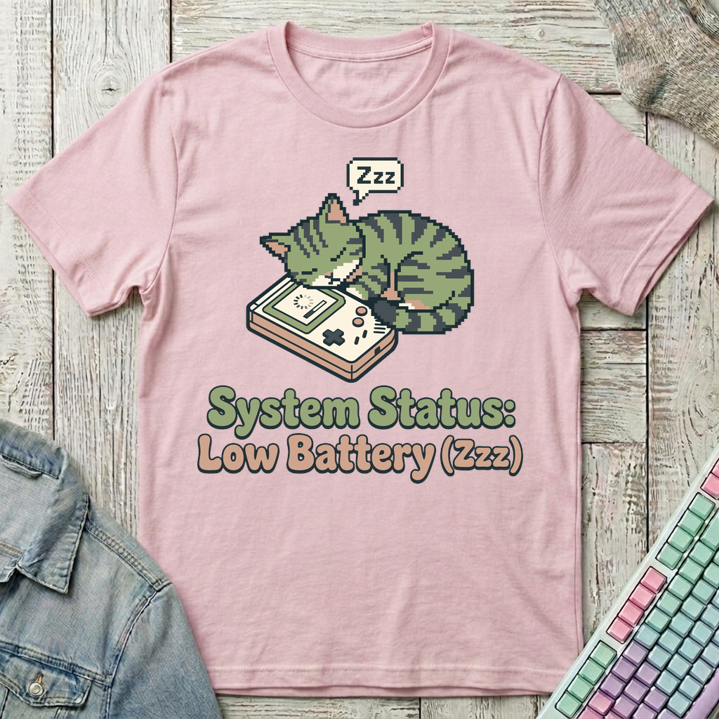 Low Battery Nap T-Shirt - Low Battery Nap_light_pink