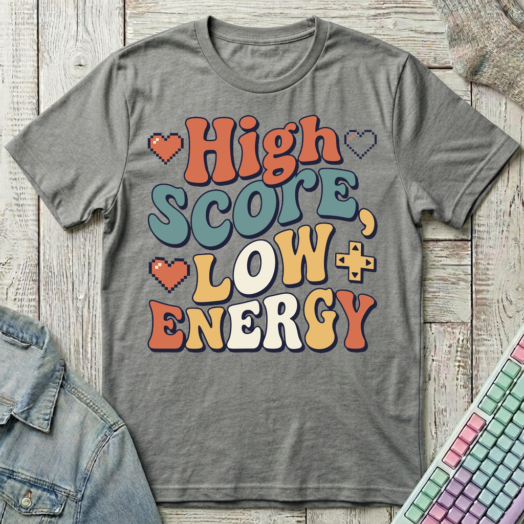 Low Energy Gamer T-Shirt - Low Energy Gamer_graphite_heather