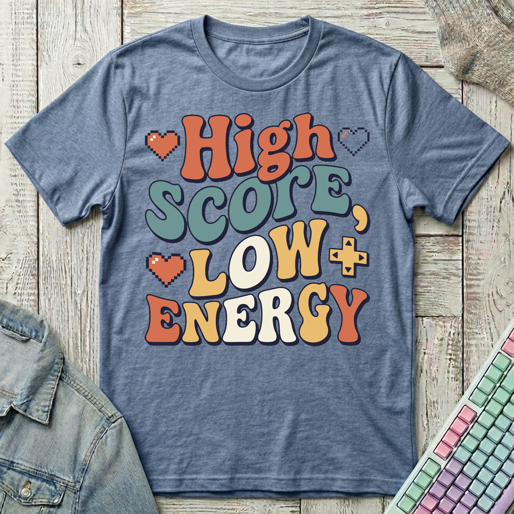 Low Energy Gamer T-Shirt - Low Energy Gamer_heather_indigo