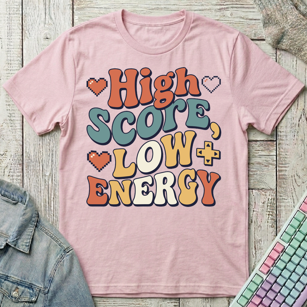 Low Energy Gamer T-Shirt - Low Energy Gamer_light_pink
