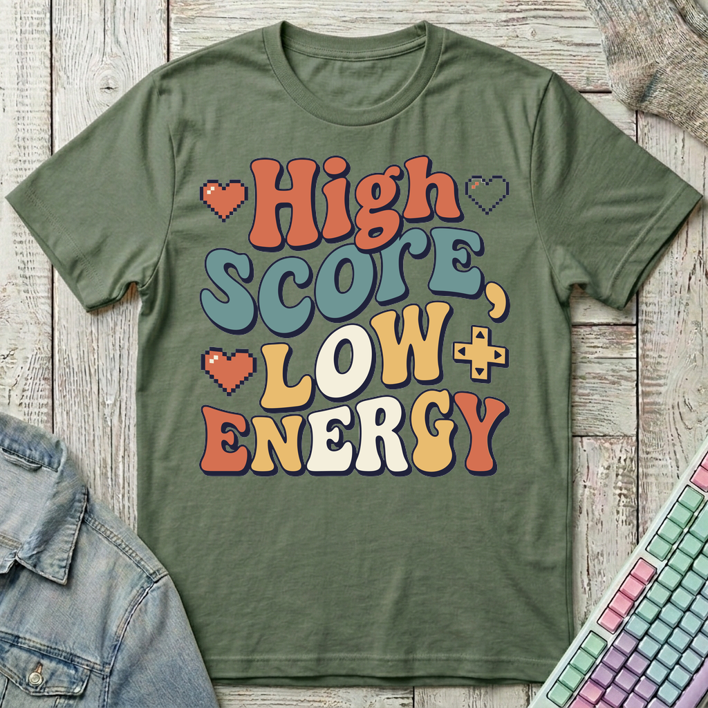 Low Energy Gamer T-Shirt - Low Energy Gamer_military_green