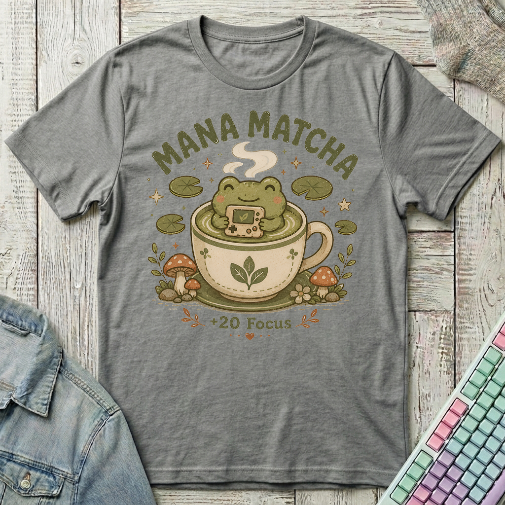 Mana Matcha – +20 Focus T-Shirt - Mana Matcha – +20 Focus_graphite_heather