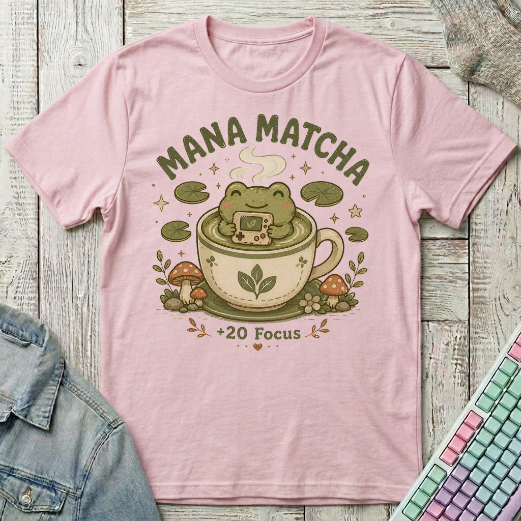 Mana Matcha – +20 Focus T-Shirt - Mana Matcha – +20 Focus_light_pink