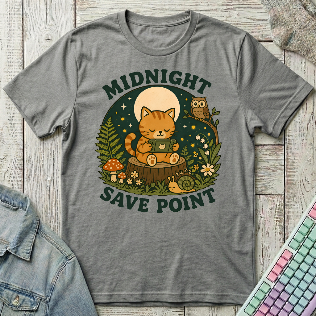 Midnight Save Point T-Shirt - Midnight Save Point_graphite_heather