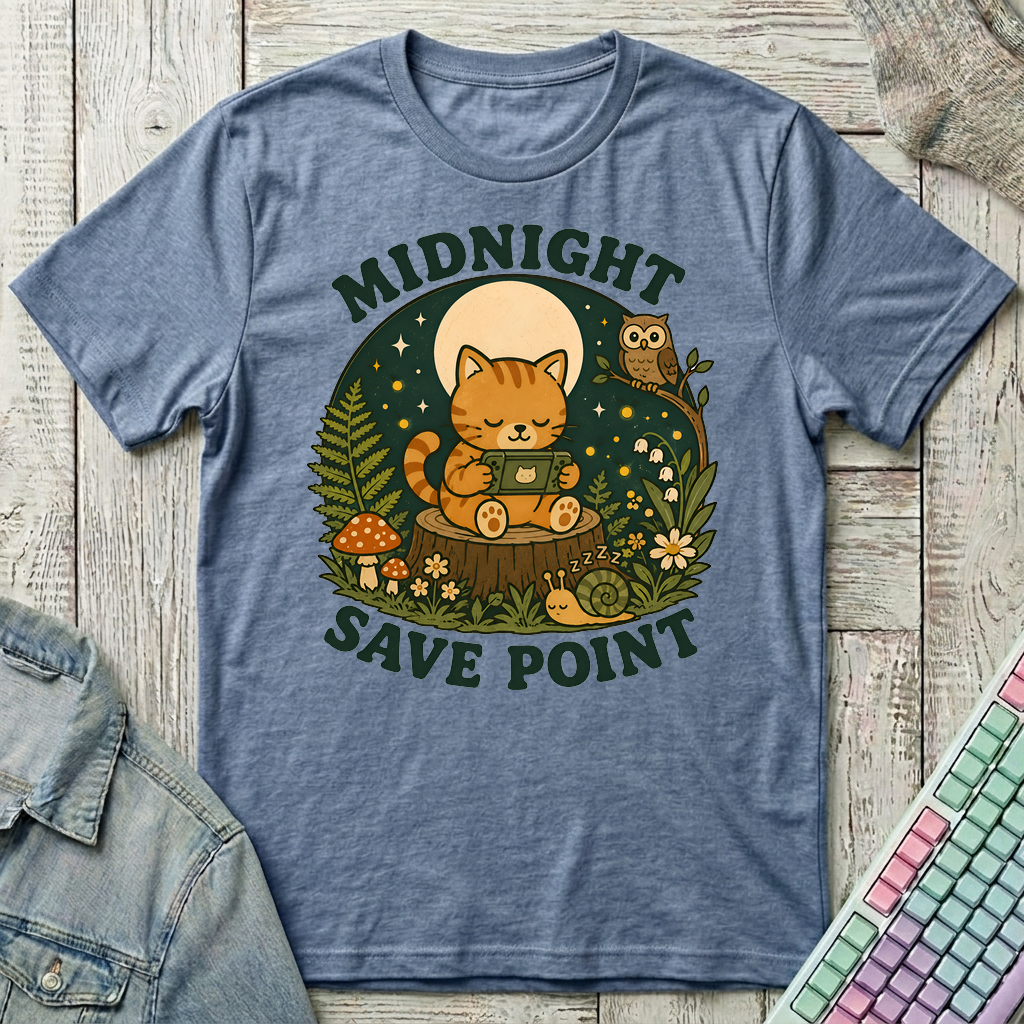 Midnight Save Point T-Shirt - Midnight Save Point_heather_indigo
