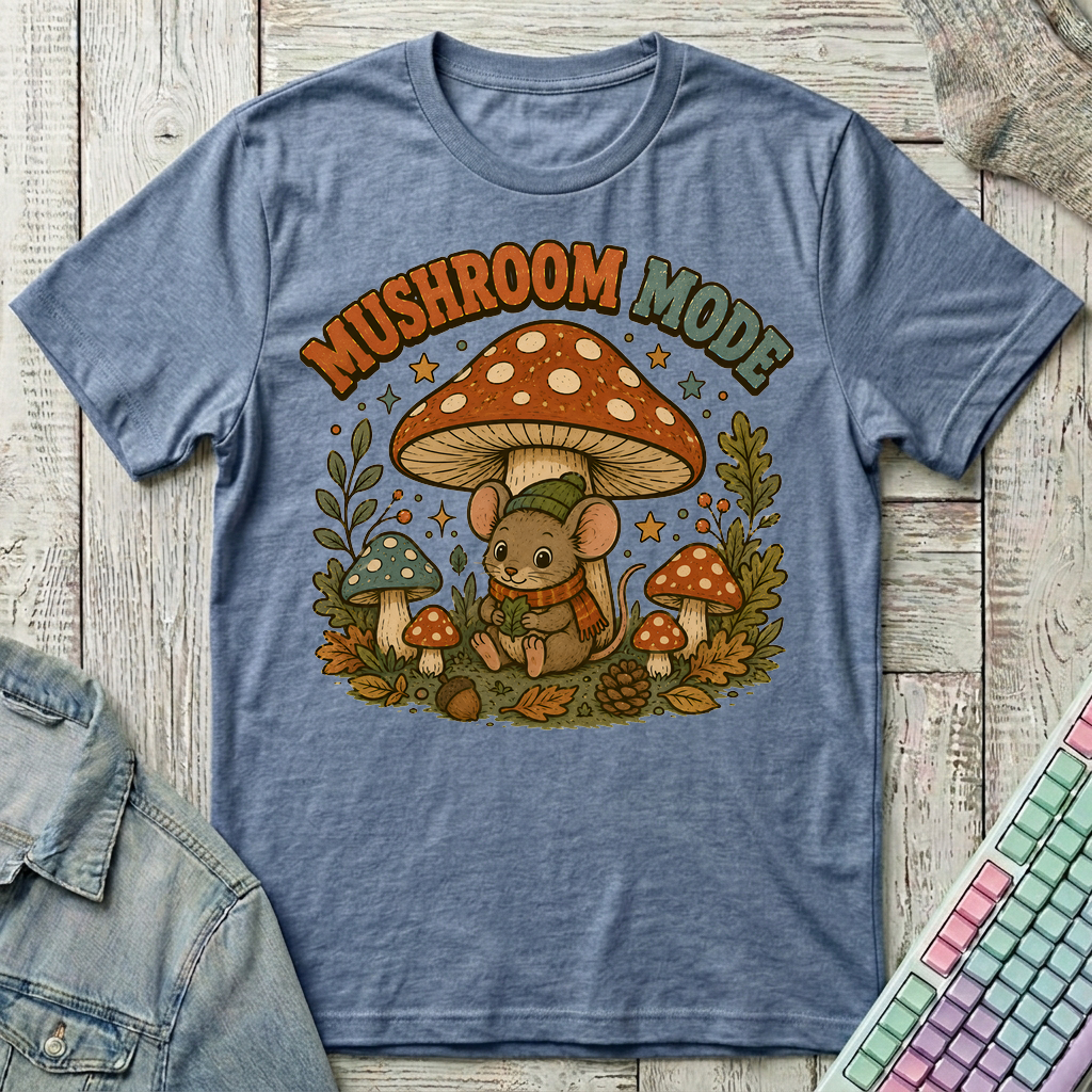 Mushroom Hideaway T-Shirt - Mushroom Hideaway_heather_indigo
