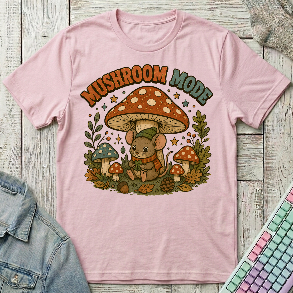 Mushroom Hideaway T-Shirt - Mushroom Hideaway_light_pink