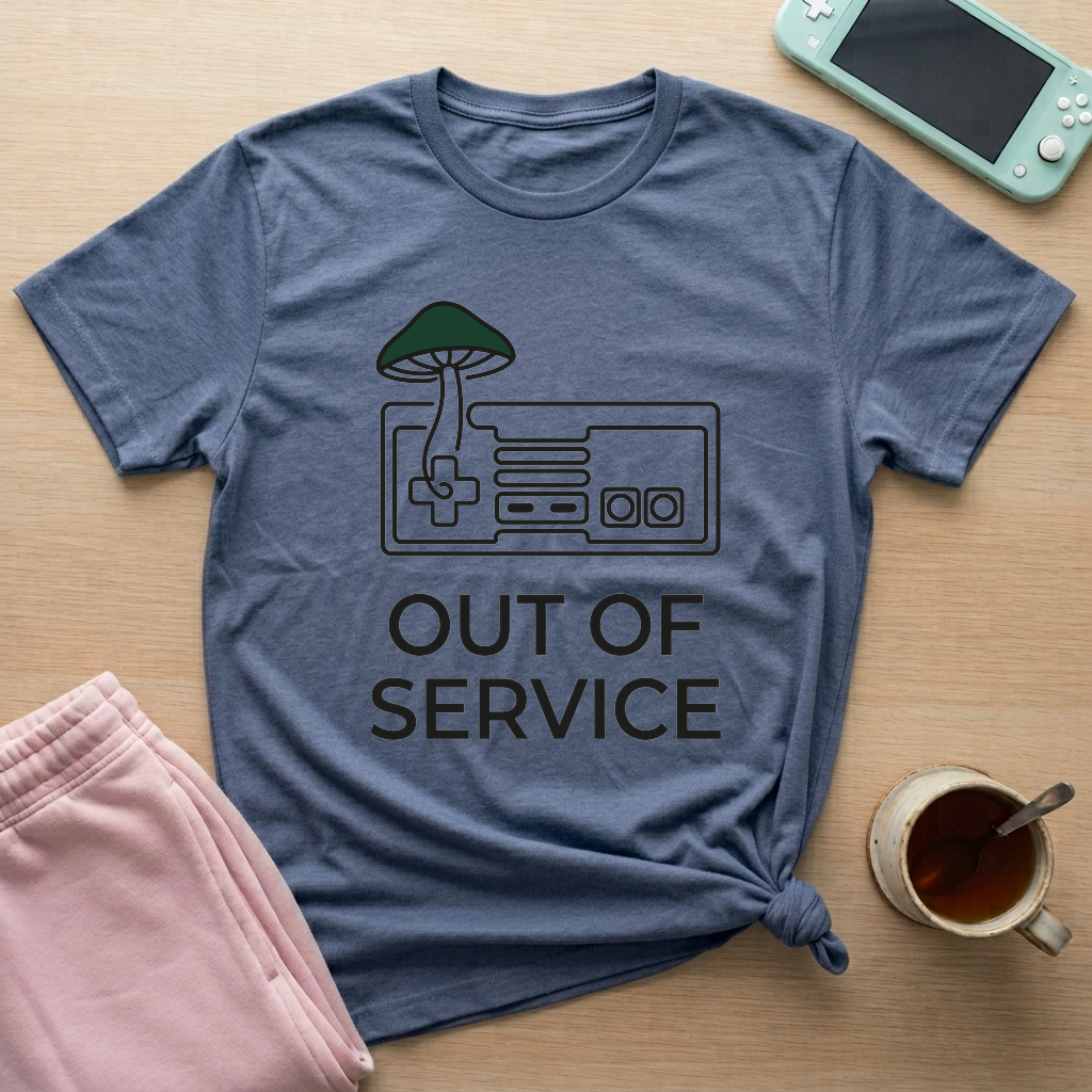 Mushroom Mode T-Shirt - Mushroom Mode_heather_indigo
