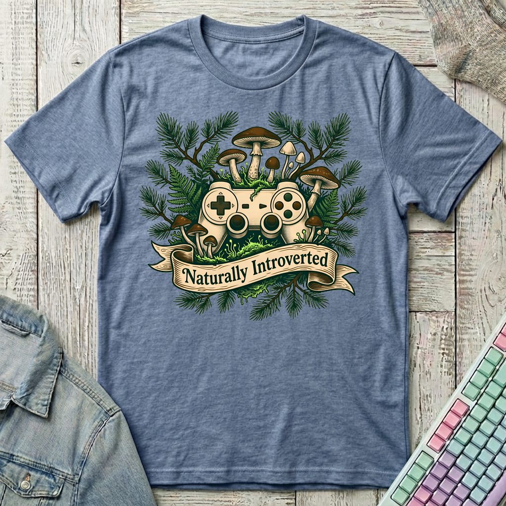 Naturally Introverted – Forest Gamer T-Shirt - Naturally Introverted – Forest Gamer_heather_indigo