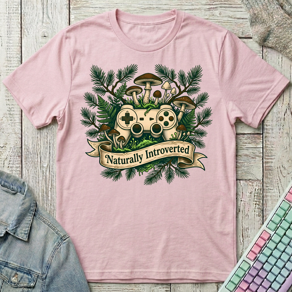 Naturally Introverted – Forest Gamer T-Shirt - Naturally Introverted – Forest Gamer_light_pink