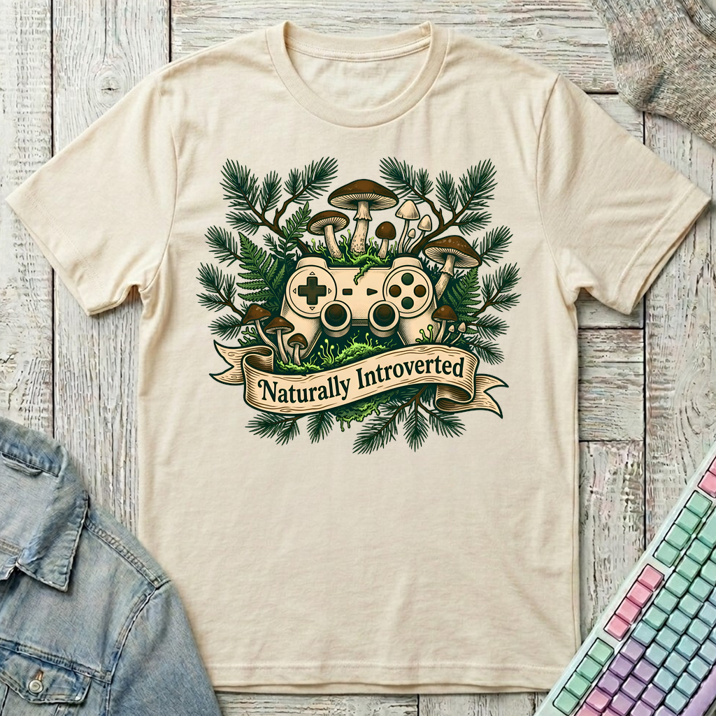 Naturally Introverted – Forest Gamer T-Shirt - Naturally Introverted – Forest Gamer_natural