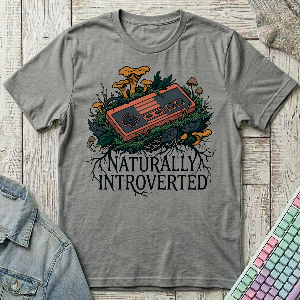 Naturally Introverted – Retro Controller T-Shirt - Naturally Introverted – Retro Controller_graphite_heather