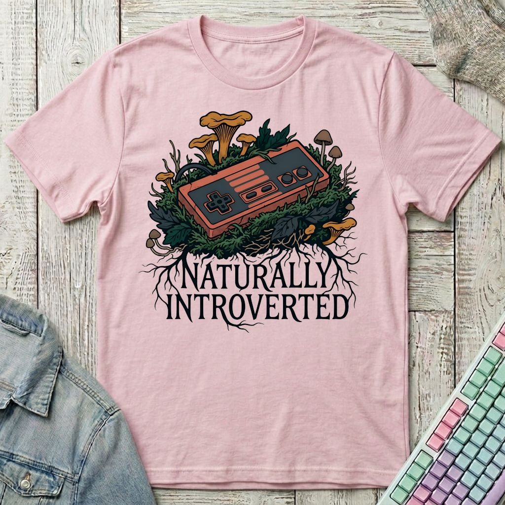 Naturally Introverted – Retro Controller T-Shirt - Naturally Introverted – Retro Controller_light_pink