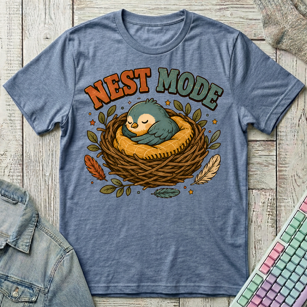 Nest Mode T-Shirt - Nest Mode_heather_indigo