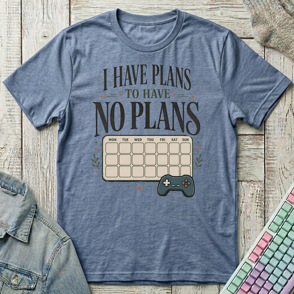 No Plans T-Shirt - No Plans_heather_indigo
