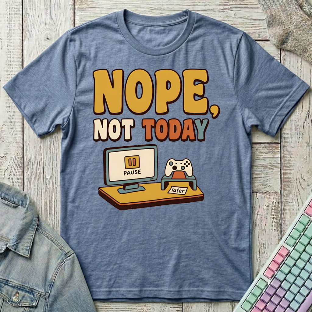 Nope Not Today T-Shirt - Nope Not Today_heather_indigo