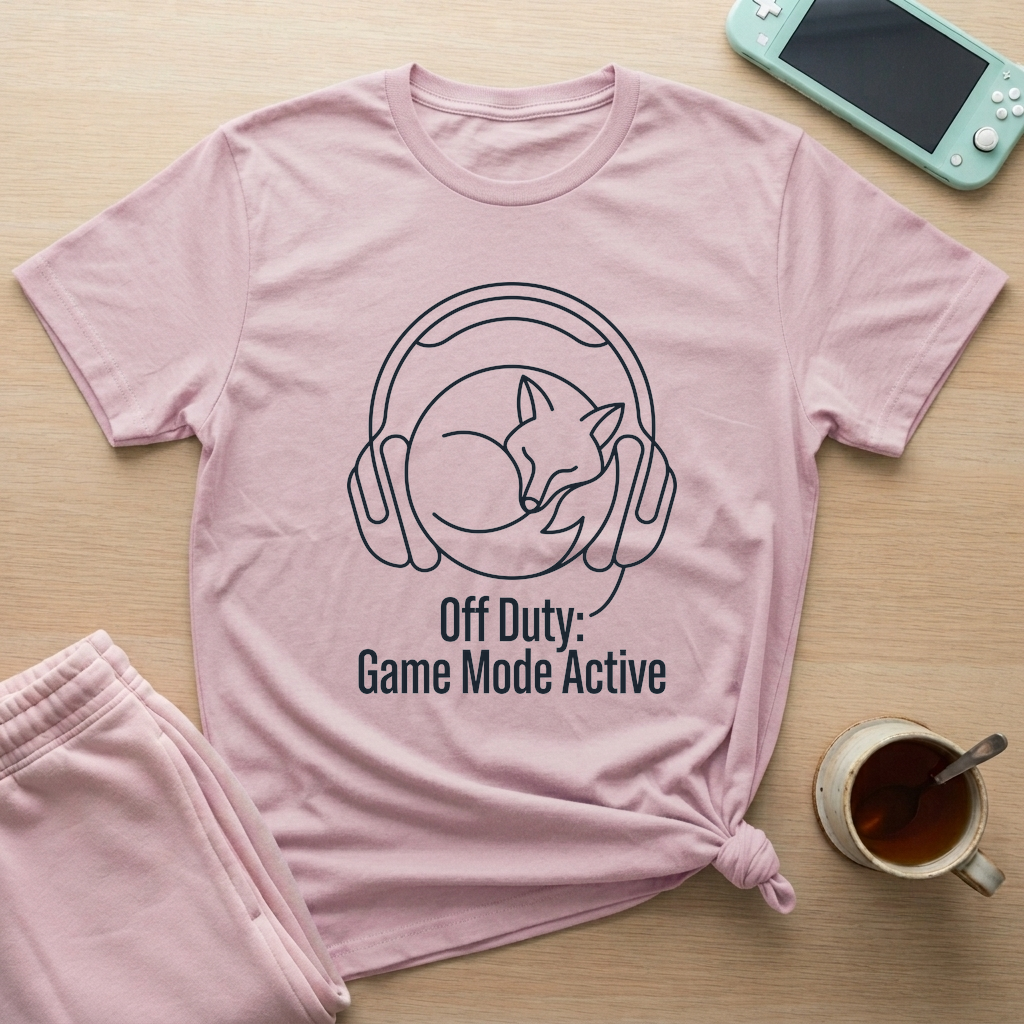 Off Duty Gamer T-Shirt - Off Duty Gamer_light_pink
