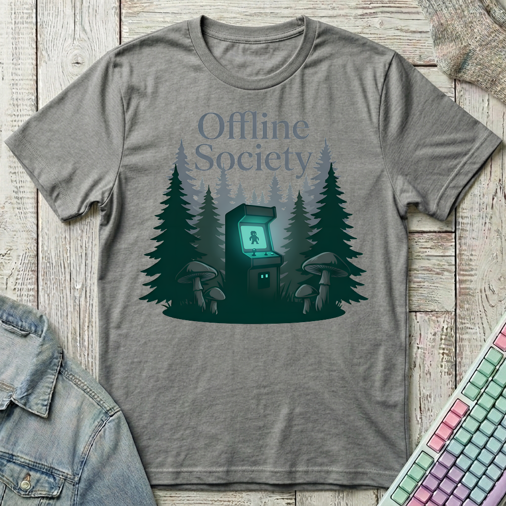 Offline Arcade Club T-Shirt - Offline Arcade Club_graphite_heather