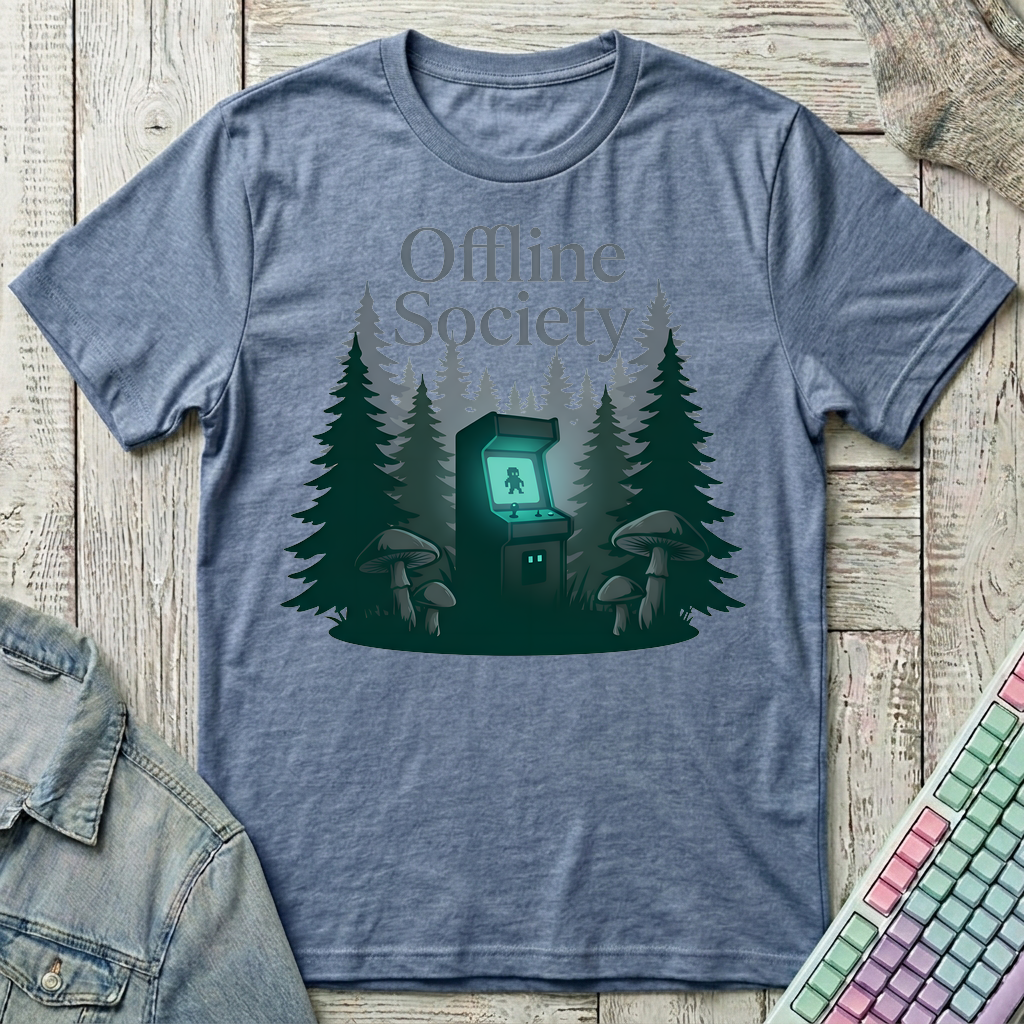 Offline Arcade Club T-Shirt - Offline Arcade Club_heather_indigo