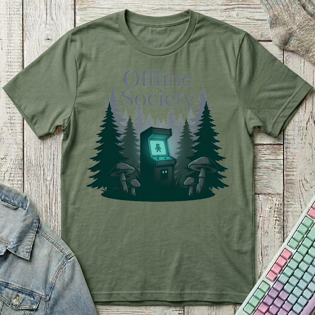 Offline Arcade Club T-Shirt - Offline Arcade Club_military_green