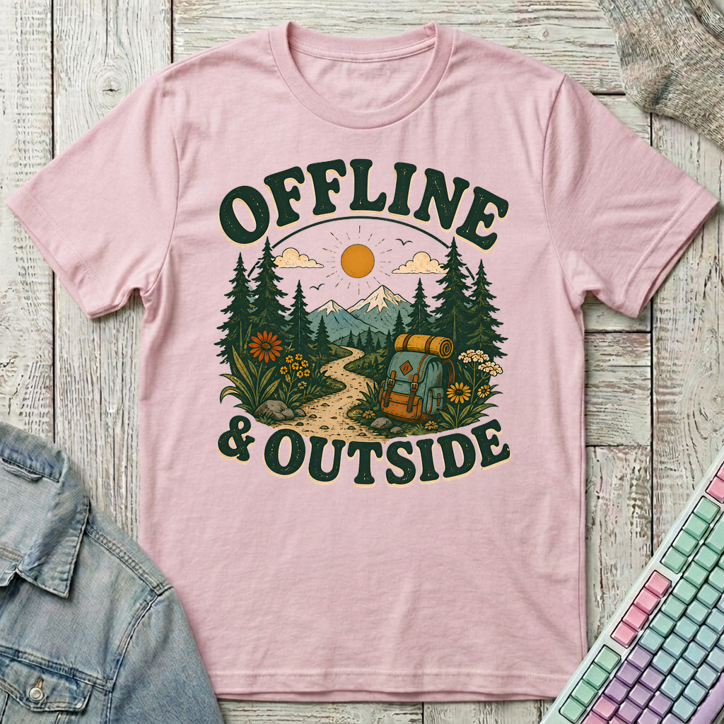 Offline & Outside T-Shirt - Offline & Outside_light_pink