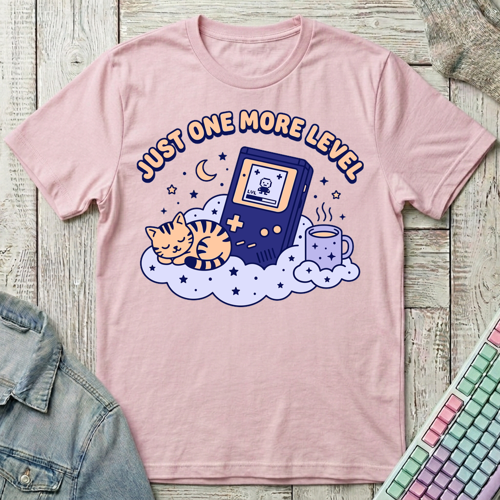 One More Level Before Bed T-Shirt - One More Level Before Bed_light_pink