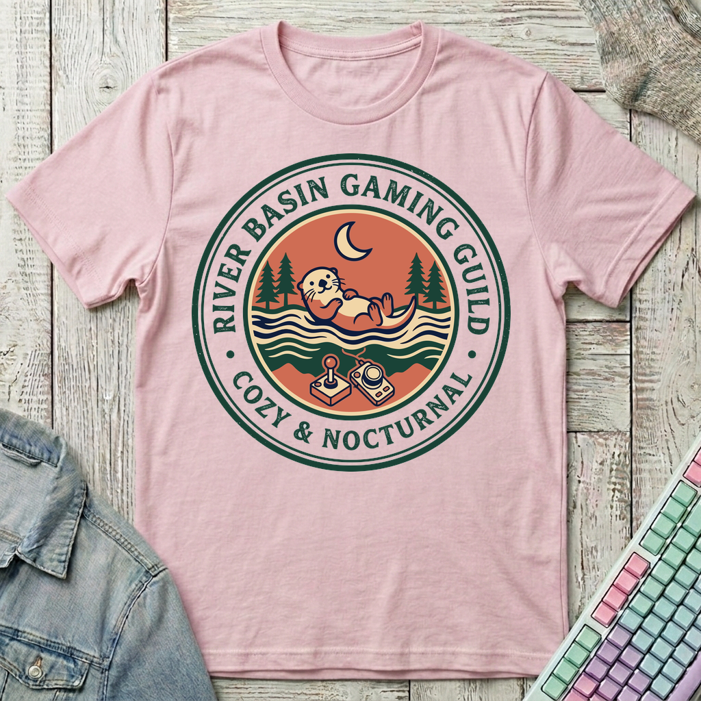 Otter Gamer Guild T-Shirt - Otter Gamer Guild_light_pink