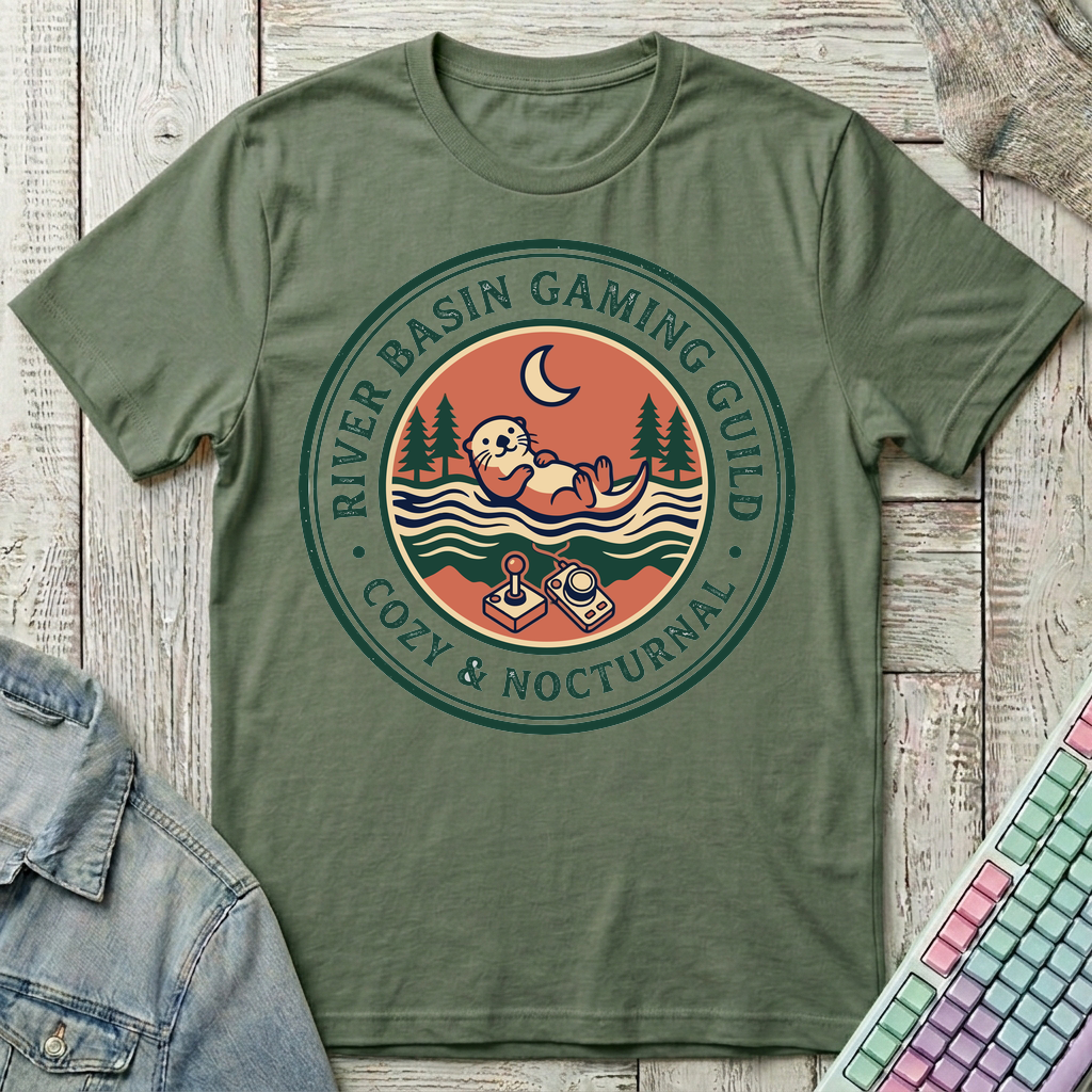 Otter Gamer Guild T-Shirt - Otter Gamer Guild_military_green