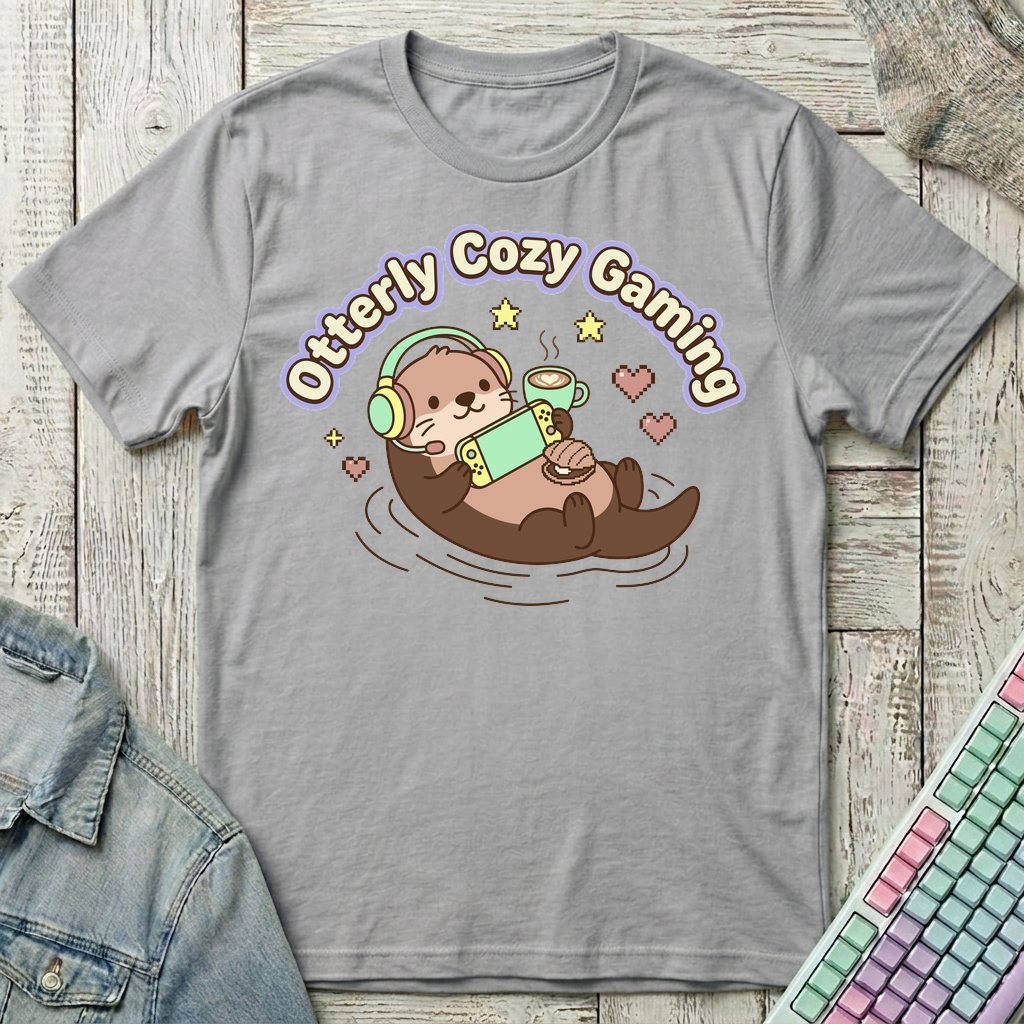 Otterly Cozy Gaming T-Shirt - Otterly Cozy Gaming_sport_grey