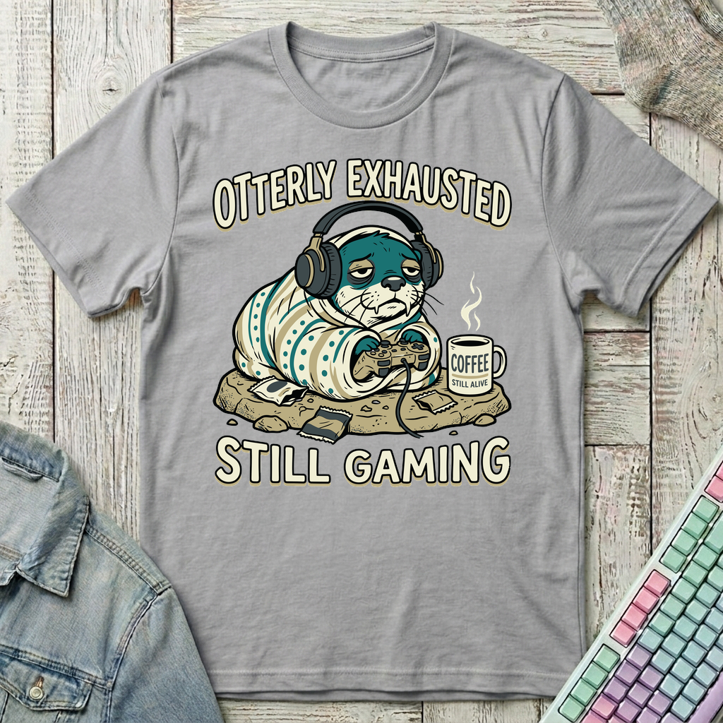 Otterly Exhausted T-Shirt - Otterly Exhausted_sport_grey