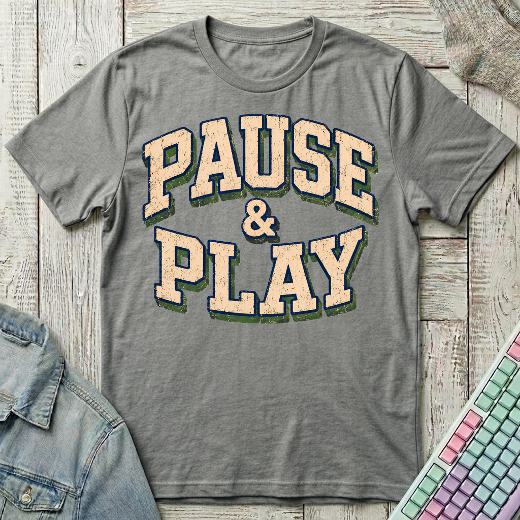 Pause & Play T-Shirt - Pause & Play_graphite_heather