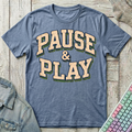 Pause & Play T-Shirt - Pause & Play_heather_indigo