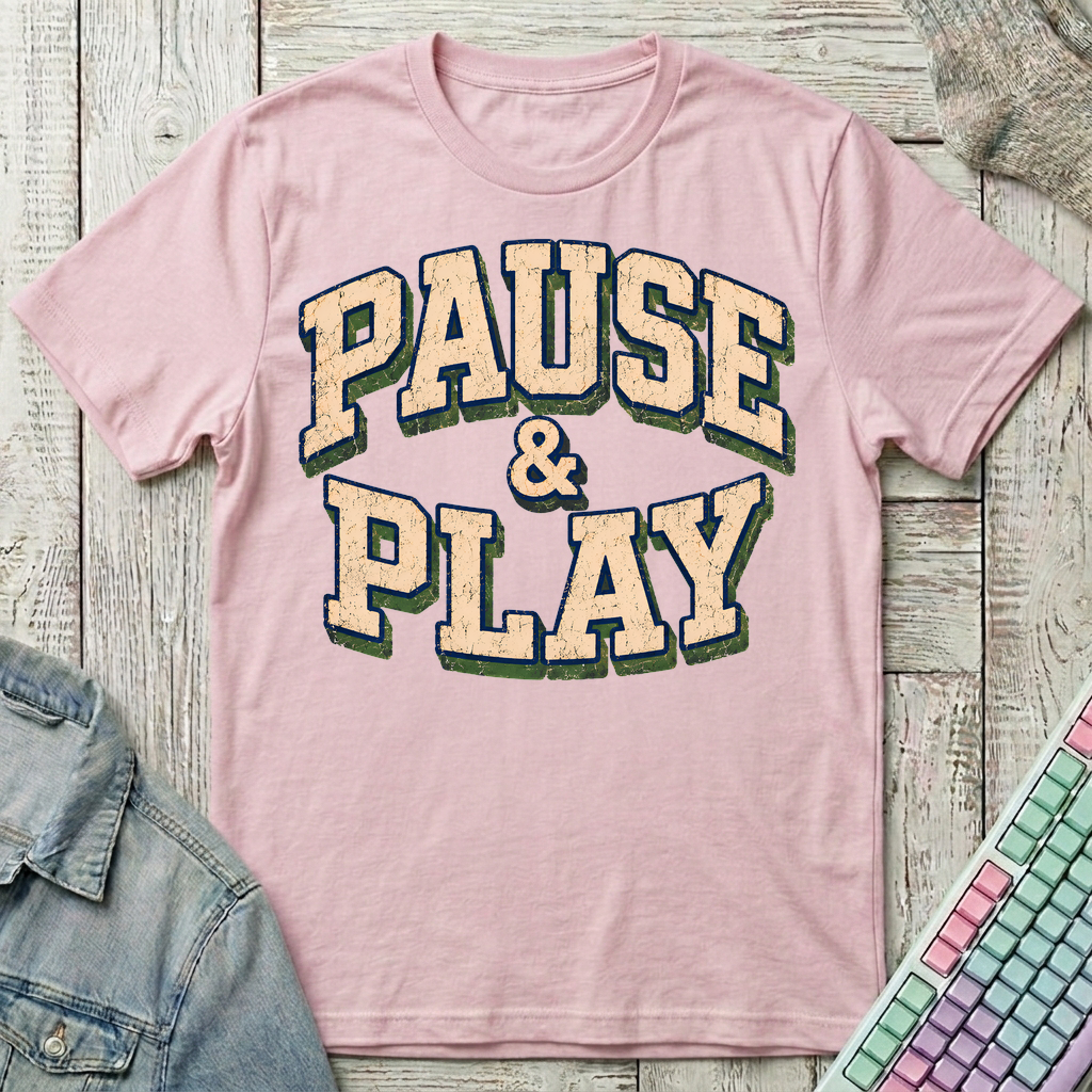 Pause & Play T-Shirt - Pause & Play_light_pink