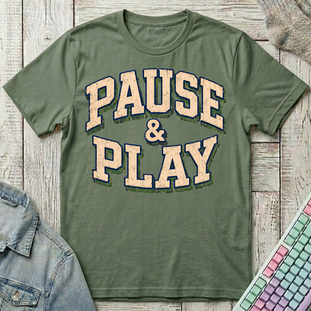 Pause & Play T-Shirt - Pause & Play_military_green