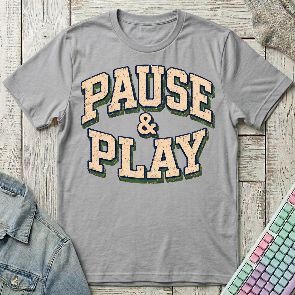 Pause & Play T-Shirt - Pause & Play_sport_grey