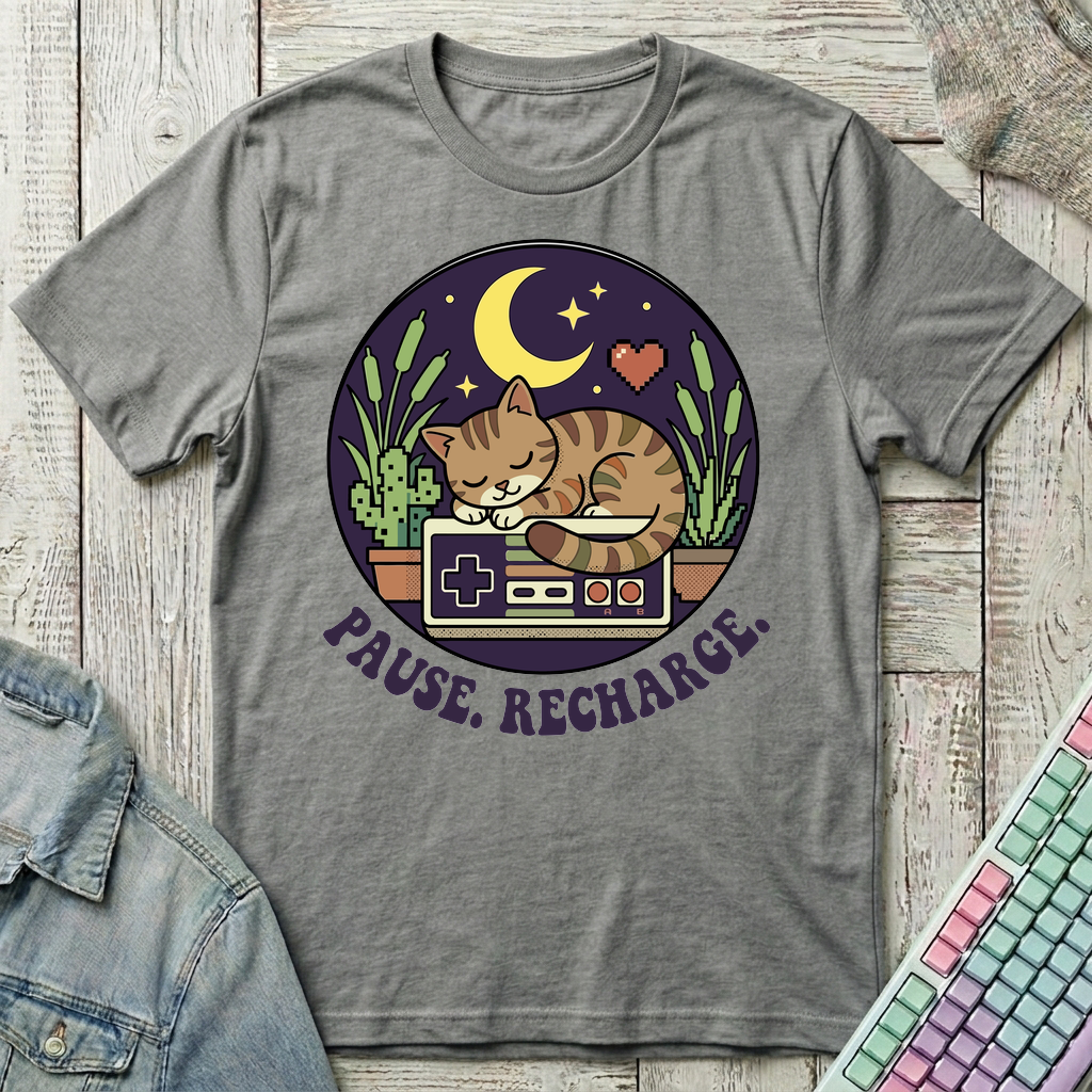 Pause & Recharge T-Shirt - Pause & Recharge_graphite_heather