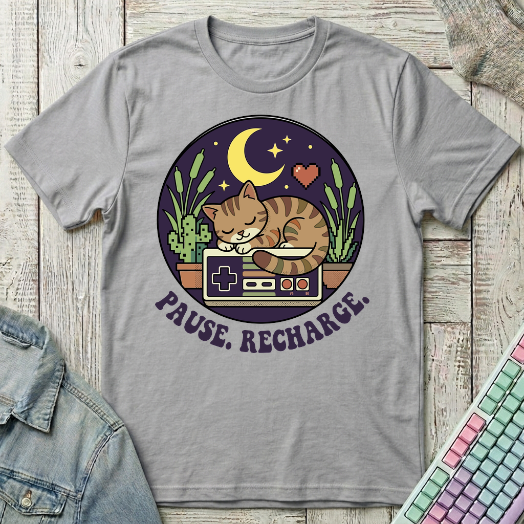 Pause & Recharge T-Shirt - Pause & Recharge_sport_grey