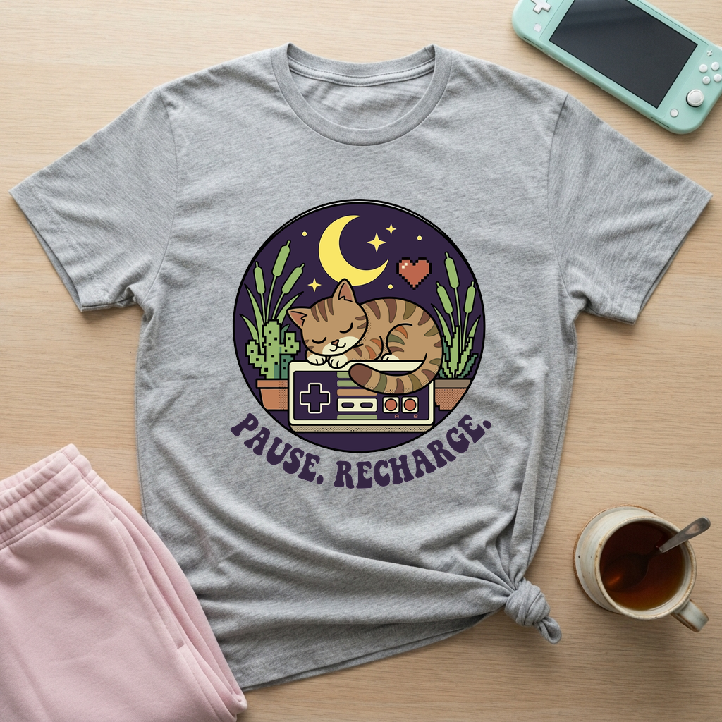 Pause & Recharge T-Shirt - Pause & Recharge_sport_grey