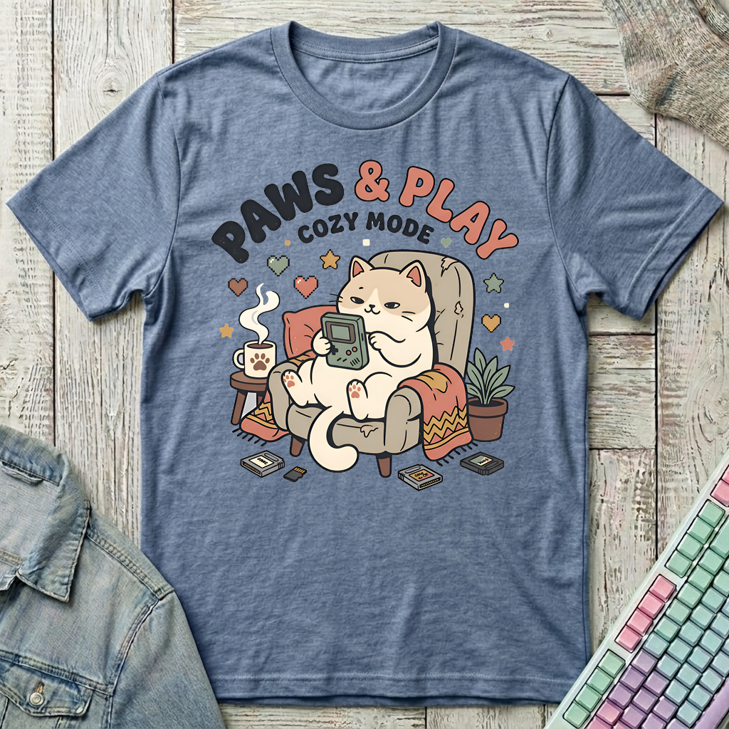 Paws & Play T-Shirt - Paws & Play_heather_indigo