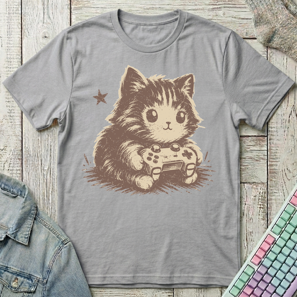 Paws on Controller T-Shirt - Paws on Controller_sport_grey