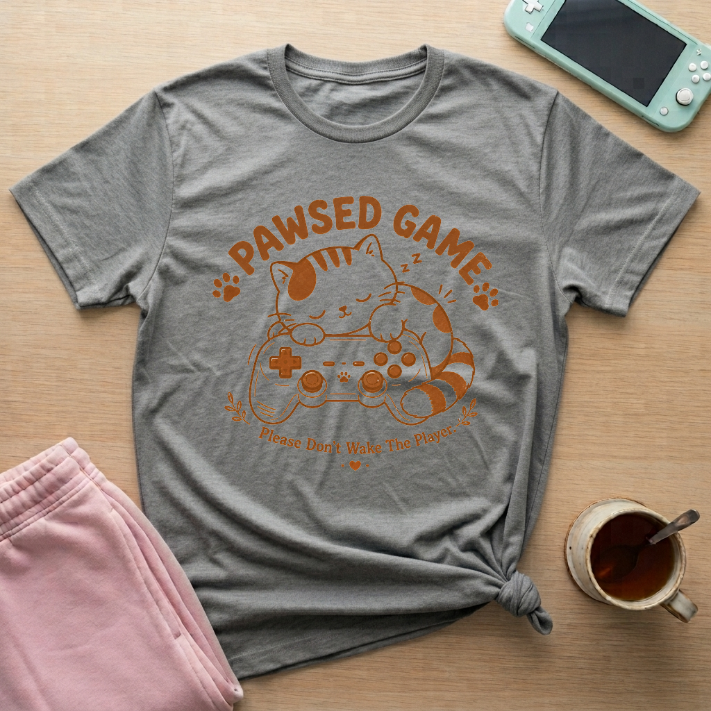 Pawsed Game T-Shirt - Pawsed Game_graphite_heather