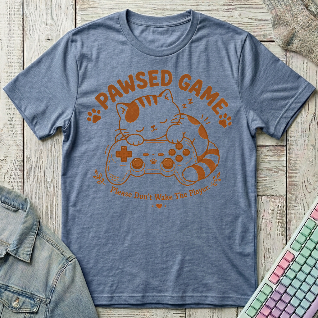 Pawsed Game T-Shirt - Pawsed Game_heather_indigo