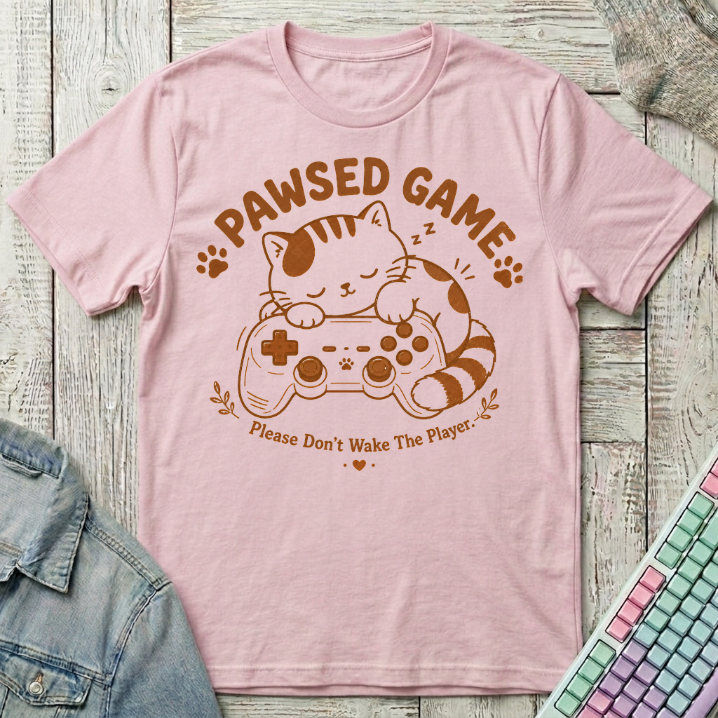 Pawsed Game T-Shirt - Pawsed Game_light_pink