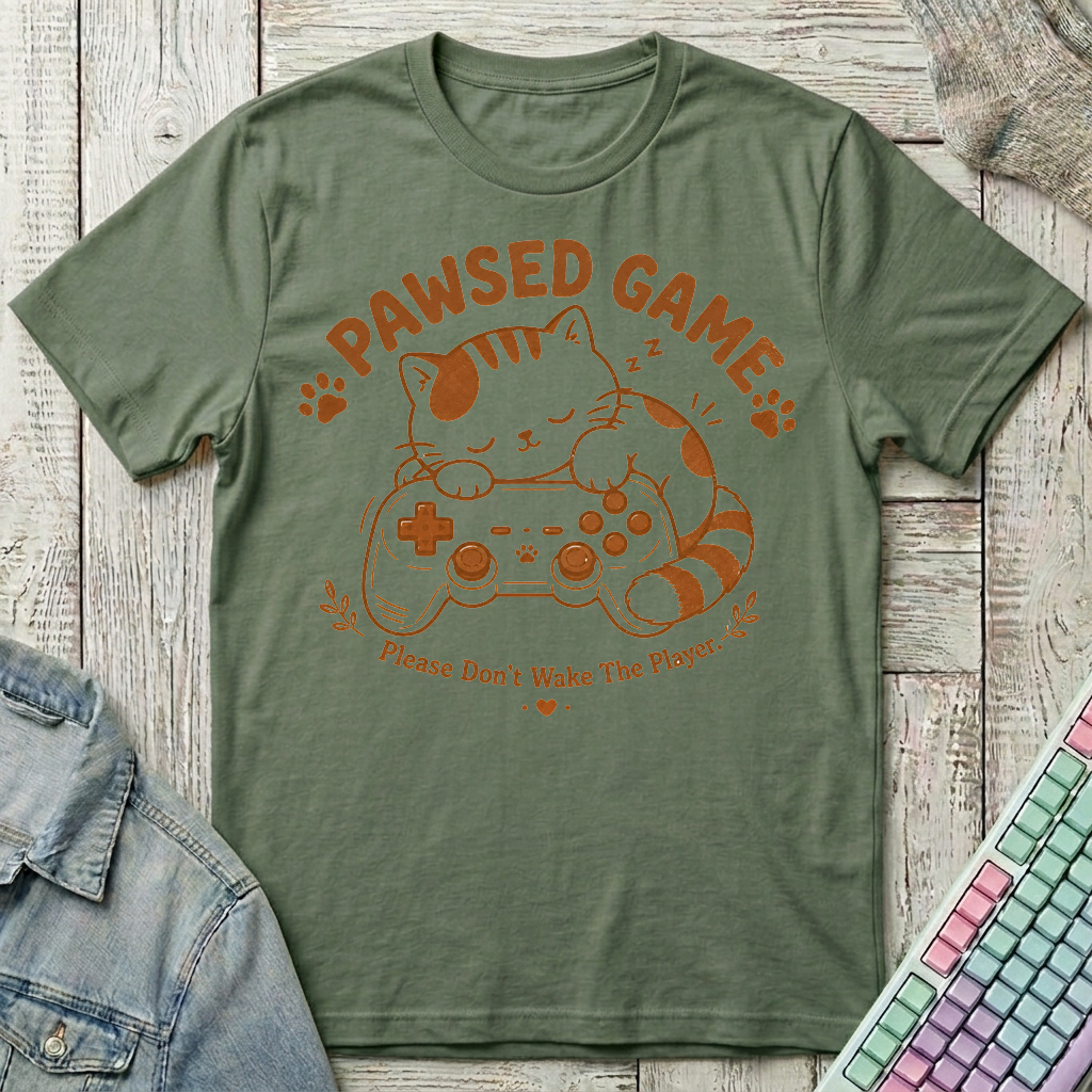 Pawsed Game T-Shirt - Pawsed Game_military_green