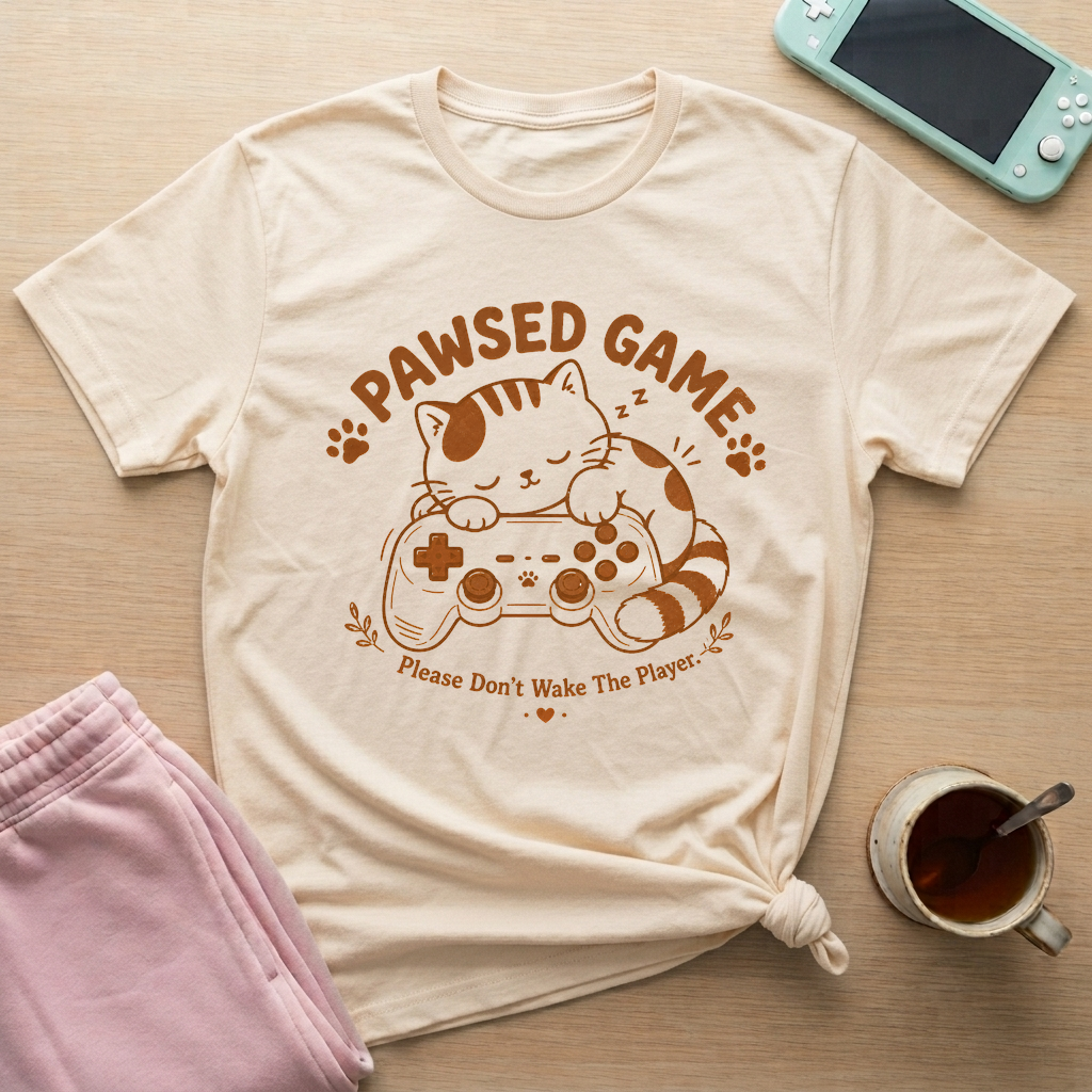 Pawsed Game T-Shirt - Pawsed Game_natural