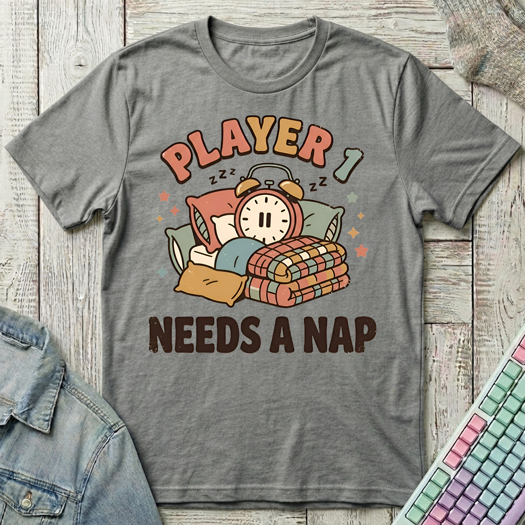 Player 1 Nap T-Shirt - Player 1 Nap_graphite_heather
